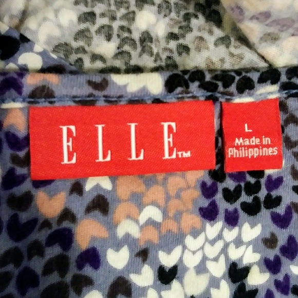 ELLE Blue And Purple Floral Tank Blouse Size Med - Picture 4 of 6